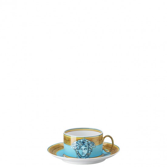 Medusa Amplified Blue Coin Çay Fincanı ve Tabağı