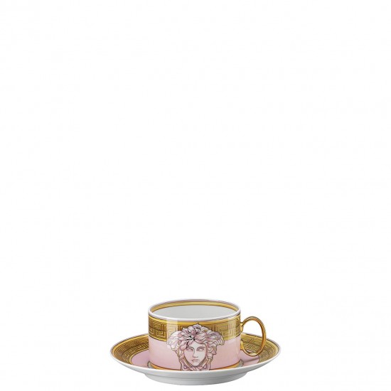 Medusa Amplified Pink Coin Çay Fincan ve Tabağı