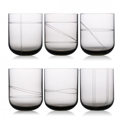 Monaco Gray 6 lı Çizgili Su Bardağı