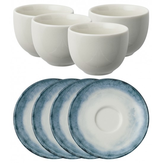 Shade Sea Porcelain 4 Set Nescafe Tabaklı Fincanı