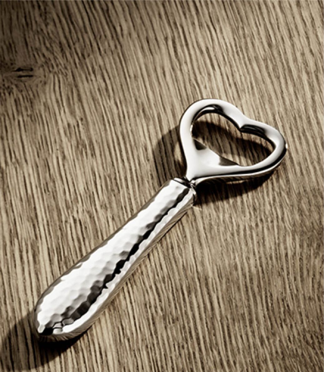 Martele 150 Gümüş Kaplama 12 Cm Şişe Açacağı