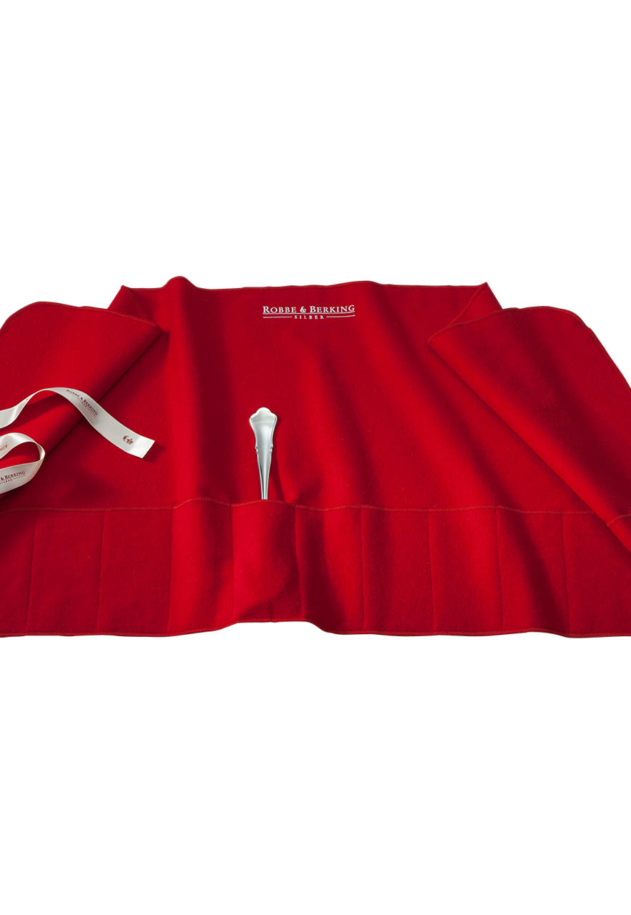 Fabric Cutery Red 12 Bölmeli Kadife Kese