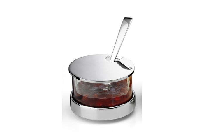 90 Gümüş Kaplama Kapaklı 5,8 Cm Reçel Servis Tabağı