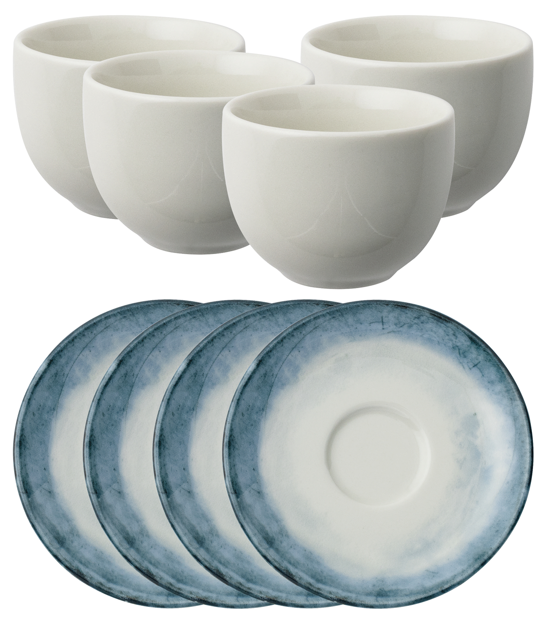 Shade Sea Porcelain 4 Set Nescafe Tabaklı Fincanı
