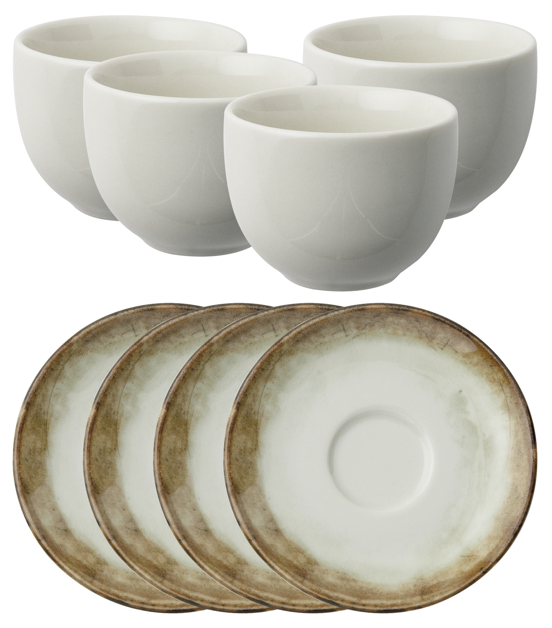 Shade Earth Porcelain 4 Set Tabaklı Nescafe Fincanı