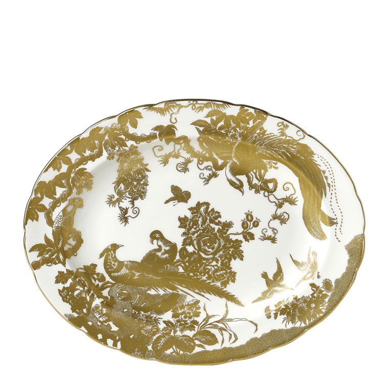 Aves Gold Oval Servis Tabağı (13.5In 34.5Cm)